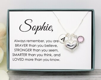 Personalized gift for her birthstone necklace for girl, 925 sterling silver, birthday gift for daughter, niece, granddaughter