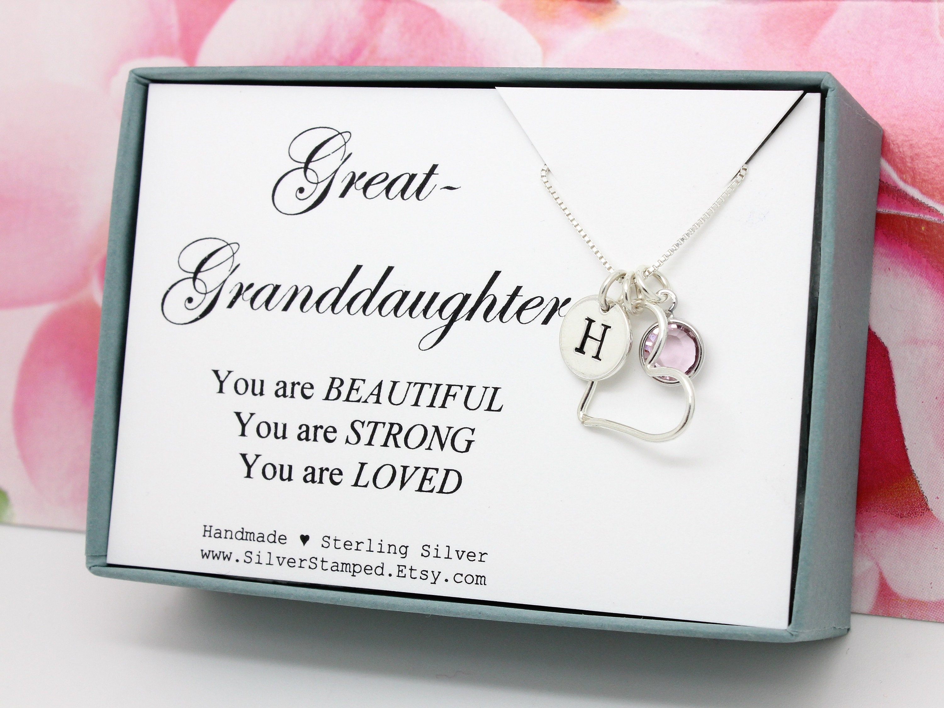 Granddaughter birthstone cheap necklace
