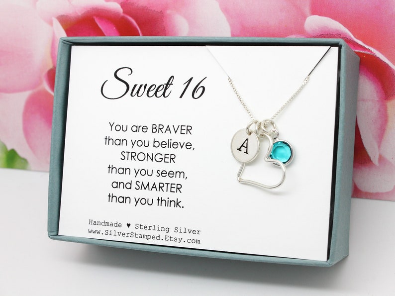 Sweet 16 gift for girl 925 sterling silver birthstone | Etsy