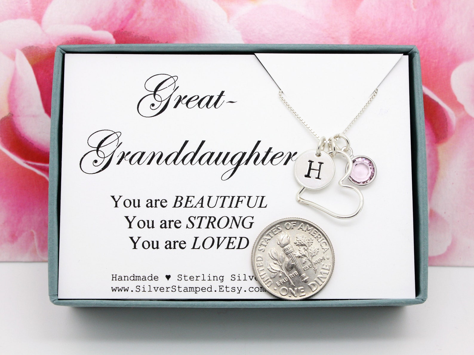 Gift for Greatgranddaughter Birthstone necklace for great Etsy