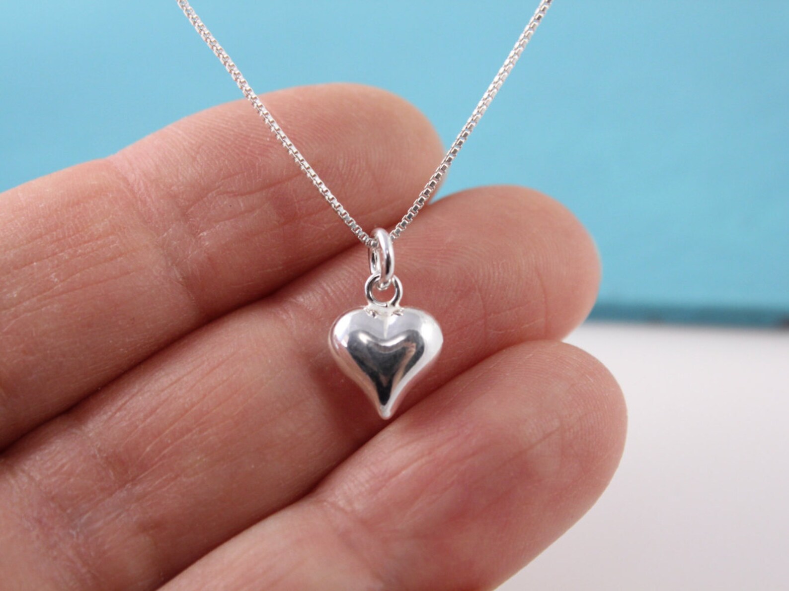 Small heart necklace sterling silver Clearance