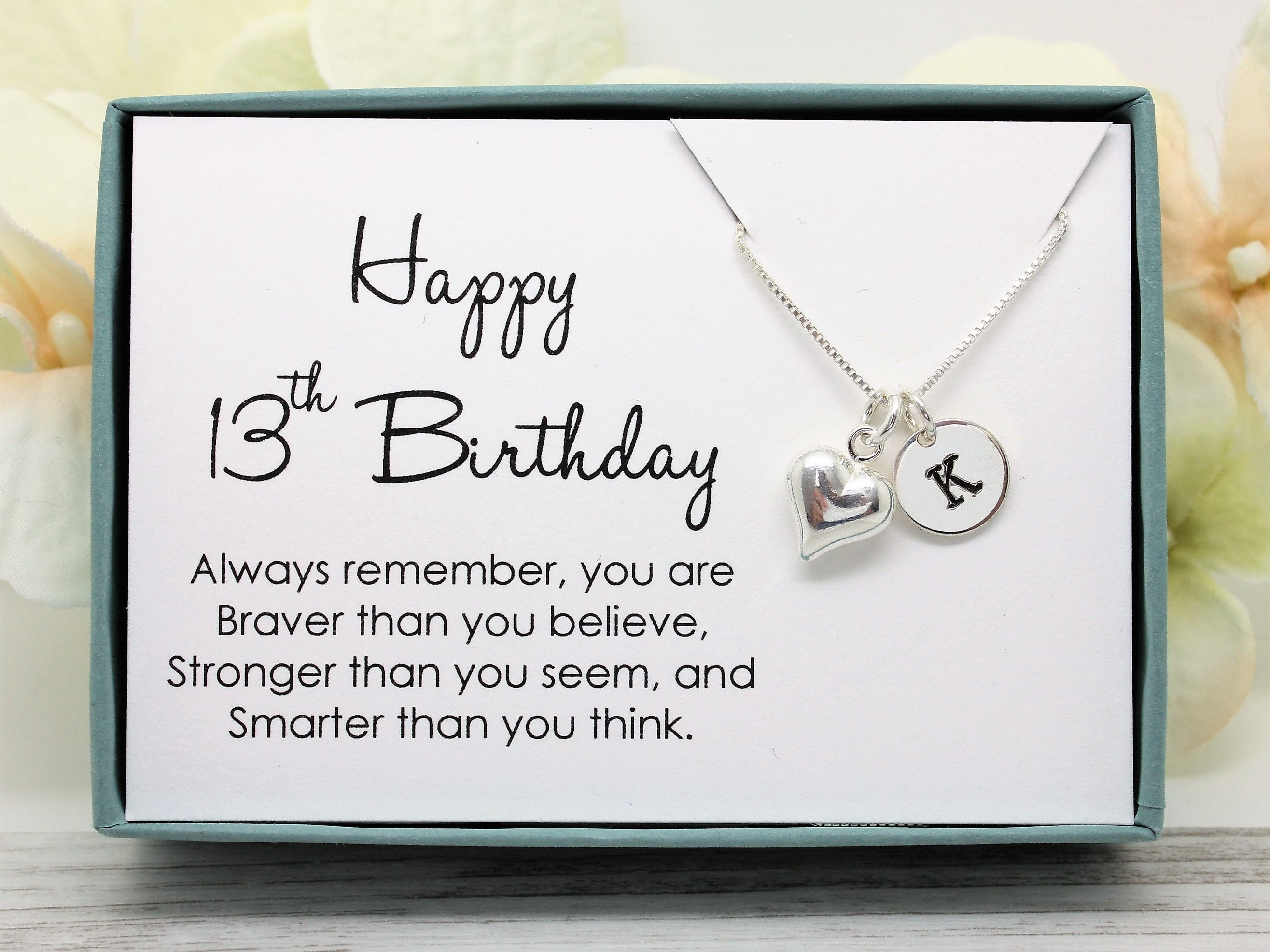Buy 13th Birthday Gift Necklace: Birthday Gift, Jewelry Gift for Her 13th  Birthday Fire Snow Teardrop 925 Sterling Silver Jewelled Necklace Online in  India - Etsy