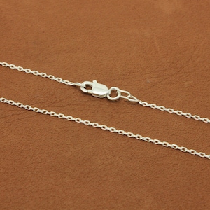 Cable Chain, thin dainty 925 Sterling Silver necklace chain, 16 chains, 18 chains or 20 necklace for her, lobster clasp, made in Italy zdjęcie 1