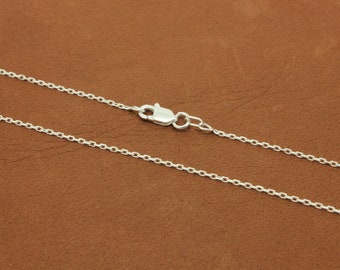 Cable Chain, thin dainty 925 Sterling Silver necklace chain, 16" chains, 18" chains or 20" necklace for her, lobster clasp, made in Italy