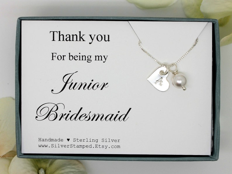 Gift for Junior Bridesmaid Personalized Necklace Gift Jr Etsy
