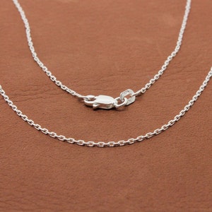 Cable Chain, thin dainty 925 Sterling Silver necklace chain, 16 chains, 18 chains or 20 necklace for her, lobster clasp, made in Italy zdjęcie 5