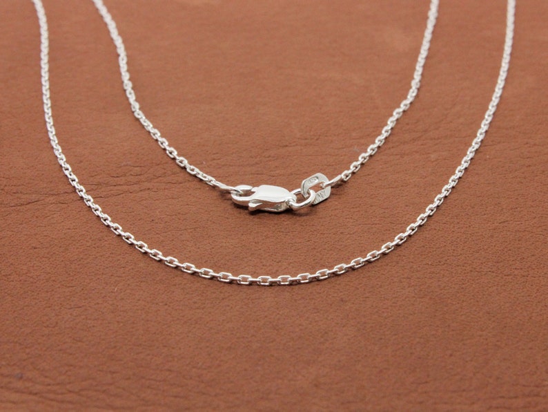 Cable Chain, thin dainty 925 Sterling Silver necklace chain, 16 chains, 18 chains or 20 necklace for her, lobster clasp, made in Italy zdjęcie 5