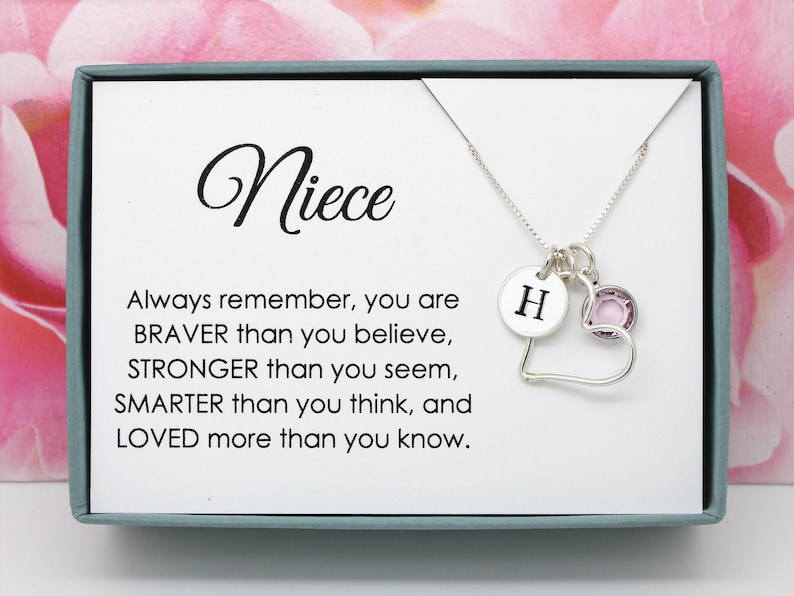 Gift for Niece Birthstone Necklace 925 Sterling Silver Etsy