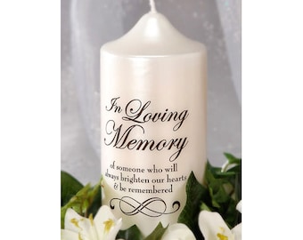 Wedding Memorial Candle Decal, In Loving Memory Sticker, Remembrance Decal, Memory Devotional Candle or Vase Decal Sticker