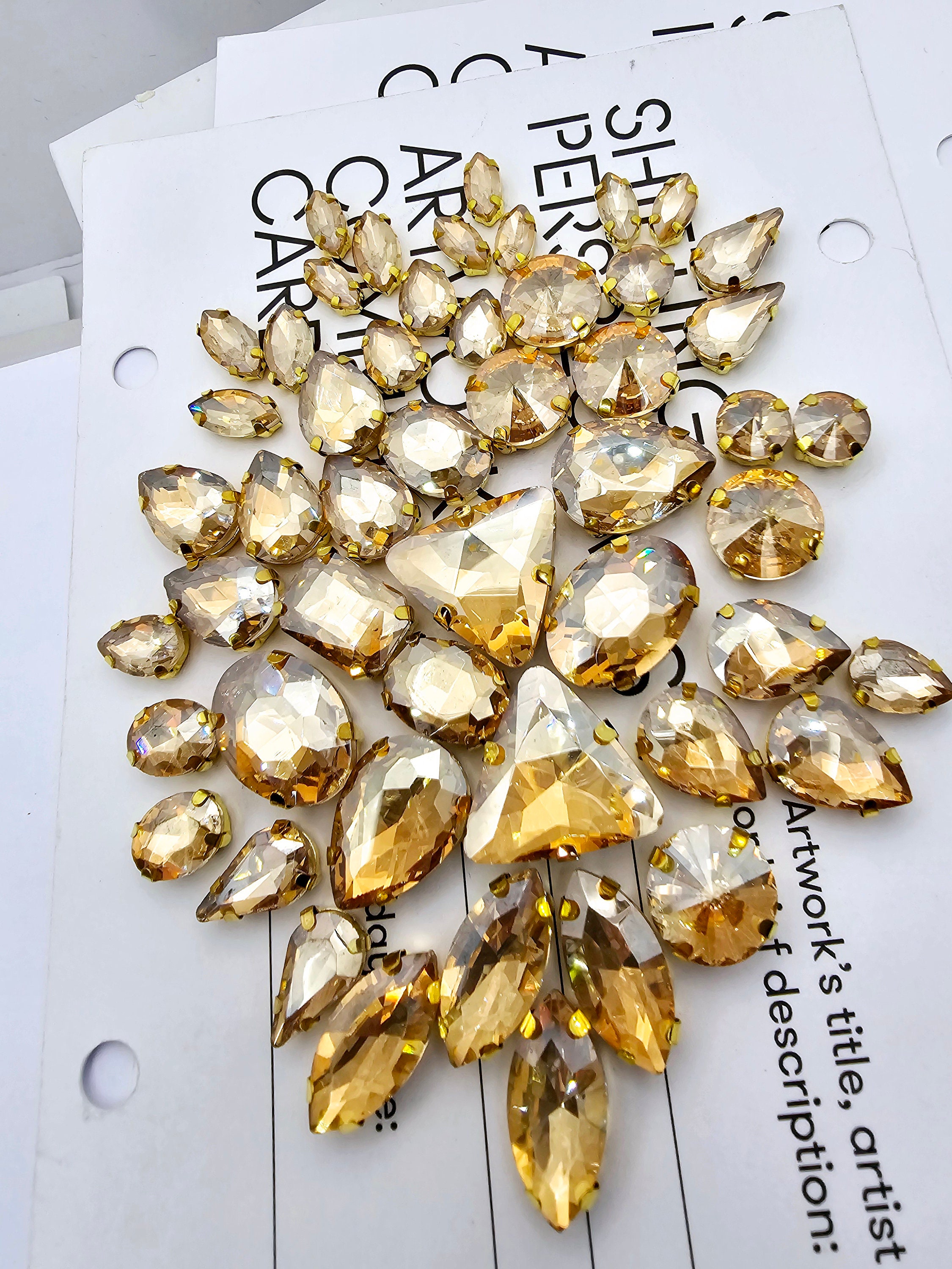 Gold Rhinestone Sew On - Etsy