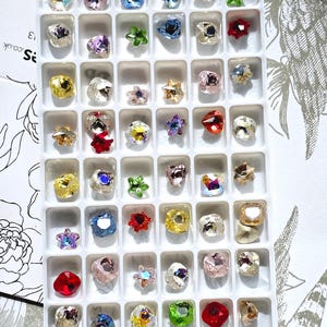 50pcs Premium Quality Mixed Colour Size Shape Pointback Rhinestone K9 Crystal Glue On Fancy Stones Clothes Shoes Nail Art Jewellery Making 1
