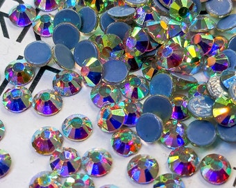 5A Grade SS20 Crystal AB Hotfix Rhinestones, Glass Flatback Iron On Stones for Clothing, Nails, Crafts 4.8mm