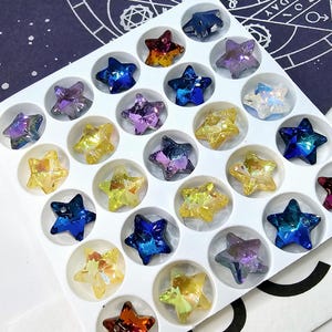 10mm Crystal AB Multicoloured Glass Crystals Beads Pendants Charms 25 pcs with hole