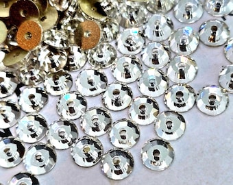 Clear Glass Sew-On Rhinestones: SS20 Lochrose Crystals, 4.8mm, 100pc