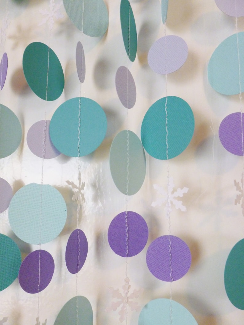 Home Holiday Decor Snowflakes Christmas Tree Garland Purple Snow Paper Garland
