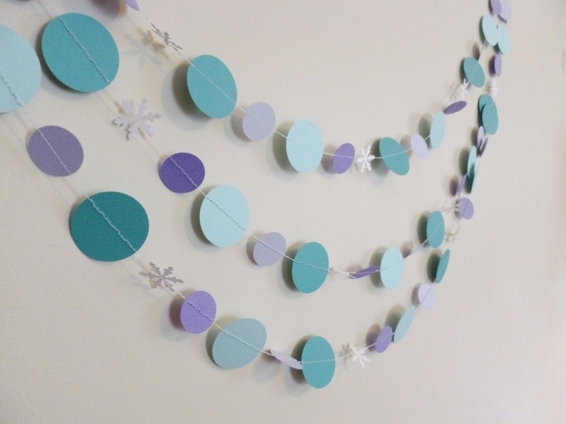 Home Holiday Decor Snowflakes Christmas Tree Garland Purple Snow Paper Garland