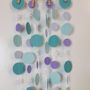 Princess Party Garland | Purple Turquoise and Snowflakes Holiday Christmas Tree and Home Decor