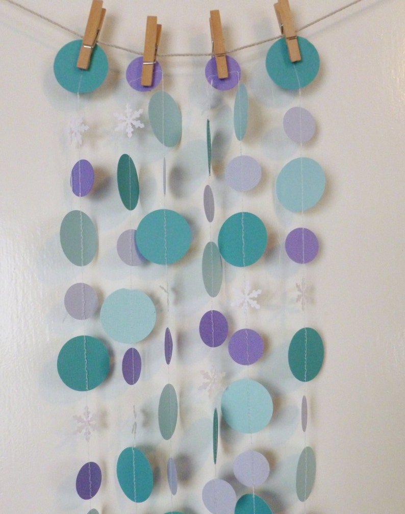 Home Holiday Decor Snowflakes Christmas Tree Garland Purple Snow Paper Garland