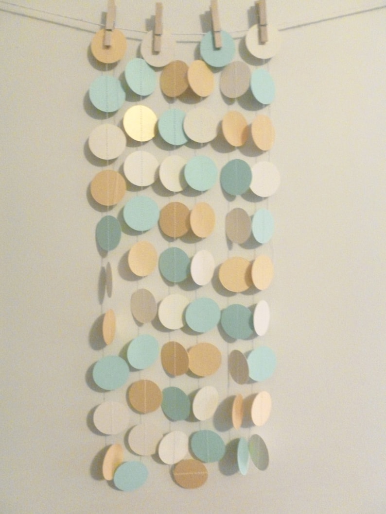 Mint Gold Ivory Paper Garland Bridal Shower Engagement