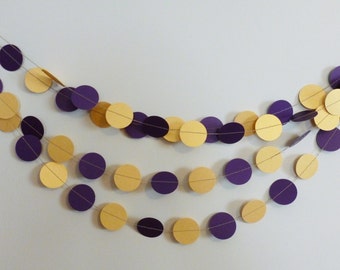 Purple and Gold Shimmer Paper Garland | Ready to Ship | Louisiana Party Decor