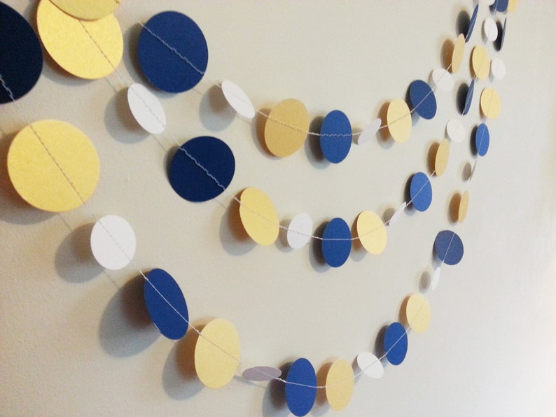 Royal Blue White And Gold Garland Blue White Gold Banner Etsy