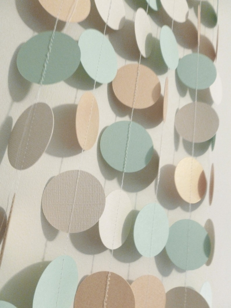 Mint Gold Ivory Paper Garland Bridal Shower Engagement