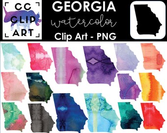 Aquarell Georgia ClipArt - PNG Digital Download