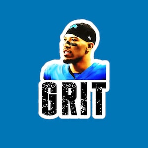 Amon-Ra St. Brown GRIT Detroit Lions Kiss-Cut Sticker -NFL Fan Decal, Laptop Sticker, Water Bottle Sticker,  | Gift for Lions Fan