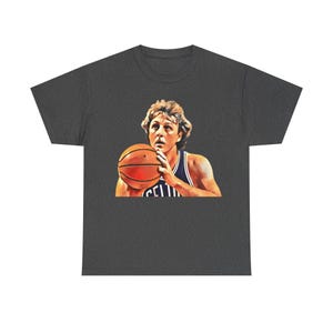 Larry Bird T-Shirt Boston Celtics Cotton Tee Shirt | Unisex Heavy Cotton Tee Larry Legend | Larry bird Gift