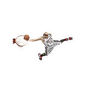 Adesivo Vince Carter Nets Finger Roll Kiss-Cut / Adesivo leggenda NBA / Arte basket New Jersey Nets