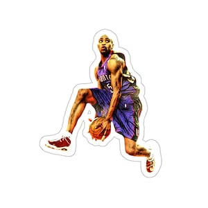 Adesivo con taglio a bacio raffigurante Vince Carter che schiaccia / Adesivo leggenda NBA / Adesivo da basket dei Toronto Raptors