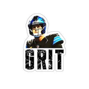 Jared Goff GRIT Detroit Lions Kiss-Cut Sticker -NFL Fan Decal, Laptop Sticker, Water Bottle Sticker, Football Gift | Gift for Lions Fan
