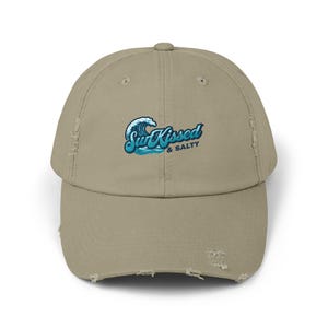 Sun Kissed & Salty Distressed Hat | Vintage Unisex Beach Cap | Summer Trucker Hat | Coastal Vibes Hat
