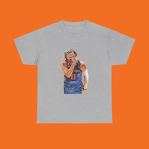 Jalen Brunson Celebration Tee New York Knicks Big Head Cotton Tee Shirt, Unisex Heavy Cotton T-Shirt, NBA Basketball Fan Gift