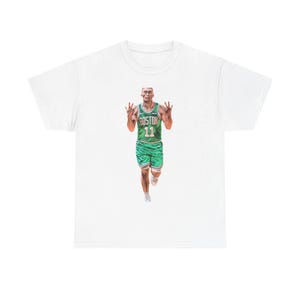 Payton Pritchard 3-Point Celebration Tee Boston Celtics Big Head Cotton Tee Shirt, Unisex Heavy Cotton T-Shirt | Gift For Celtics Fan
