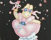 Daisy Kingdom 6256 No-Sew Fabric Appliques, Pink Bunny Ballerina