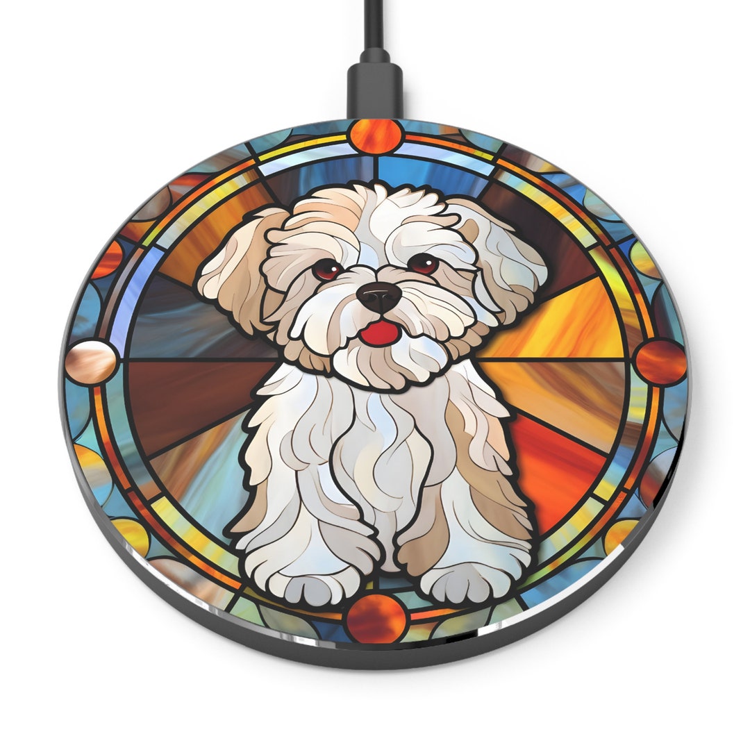 Maltese Wireless Charger Maltese Stained Glass Art Wireless - Etsy