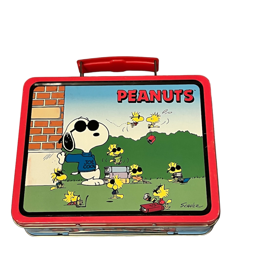 Vintage Peanuts Lunch Box 1998, Snoopy Lunchbox, Joe Cool Metal