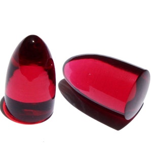 1Pair Rubellite Pink Quartz Bullet Shape Cabochon 17x9mm / Smooth Bullet Cabochon / Loose Bullet Briolette / Gemstone Cabochon / DIY Jewelry