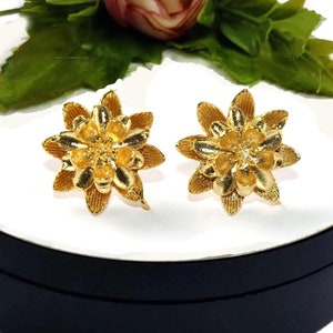 27mm Multiple Finish Flower Earring-post Handmade Floral Connector Post Stud DIY Jewelry Making Supplies Earring Findings Floral Components
