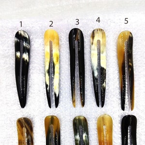5.10" Natural Buffalo Horn Hair Stick / Designer Horn Hairpin Stick / Handcrafted Horn Hair Stick / Boho Tribal Hair Stick / Hair Accessory