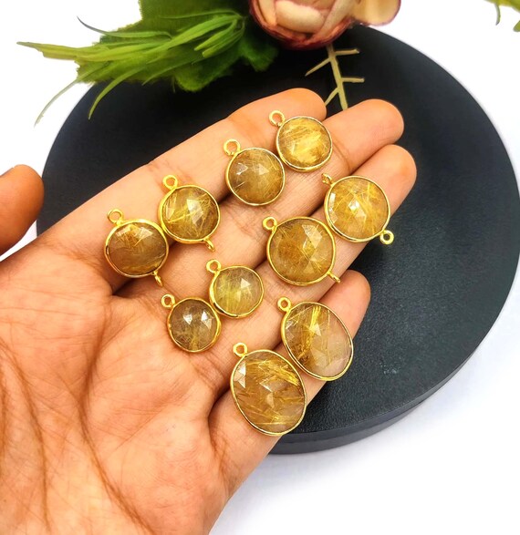 Gioielli di lusso naturale di pietra principale quarzo rutilato quarzo rutilato | Acquisti Online su