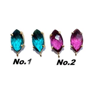 Rubellit & Teal Grünquarz Marquise Ohrstecker 18 x 7 mm Handmade DIY Schmuckherstellung Lieferungen Prong Set Ohrpost Ohrringe Zubehör BE218