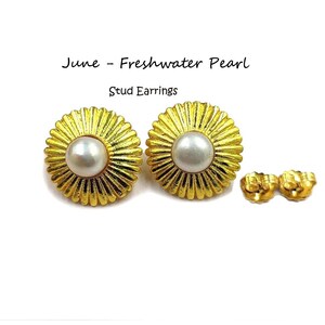 Freshwater Pearl & Multi Color Birthstone Flower Earrings post, Charm Pendant, Connector n Stud Earrings, Handmade DIY Jewelry Supplies
