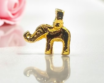 10pcs Gold Balloon Elephant Charm Pendant 16x11mm, Jewelry Making