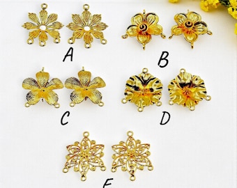 25 x 20 mm 4 ループ楕円コネクタ スタンピング、格子模様の楕円