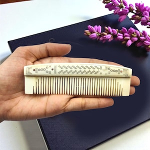Hand Carved Folding Bone Hair & Beard Comb | Tribal Engraved Ethnic Comb | Handmade Natural Grooming Tool image 8