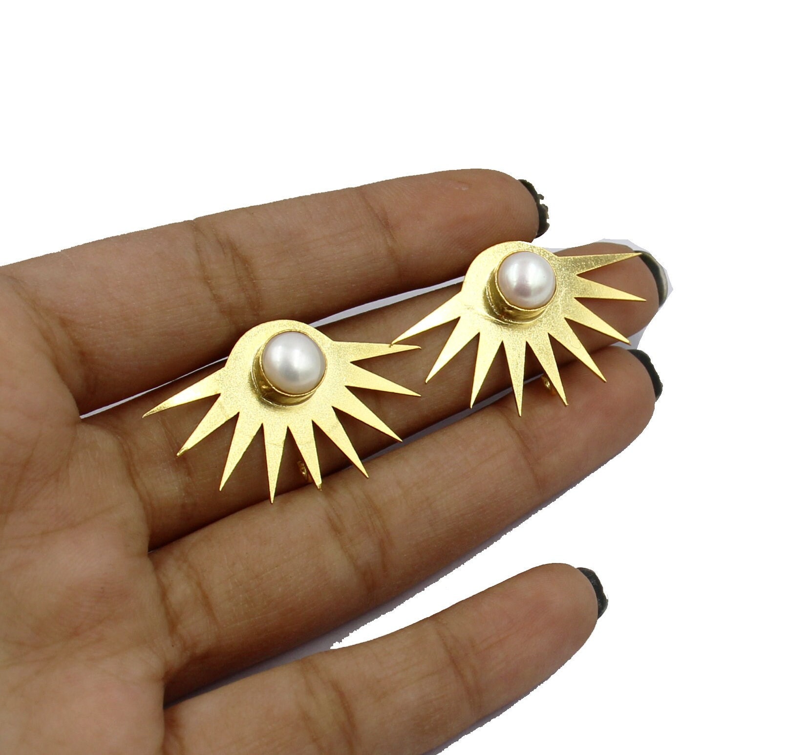 Pendientes De Estrella Con Perlas Y Diamantes De Agua – Elegantes, Ligeros, Ideales Para Mujeres Y Niñas En Cualquier Ocasión