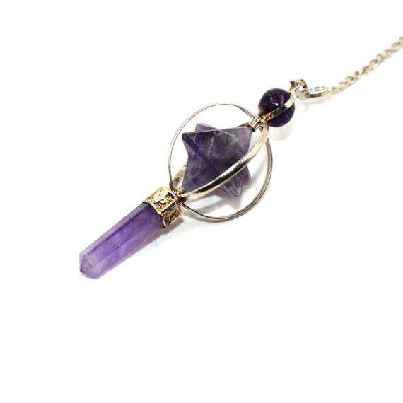 Amethyst pendulum necklace discount