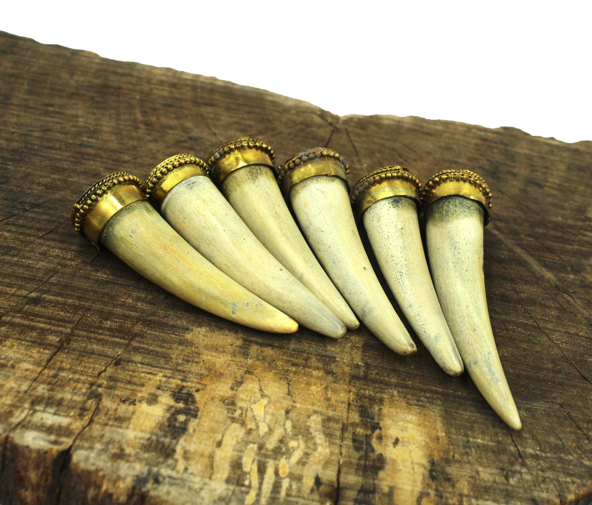 Ethically Sourced Buffalo White Bone Horn Pendant Handmade Bone 